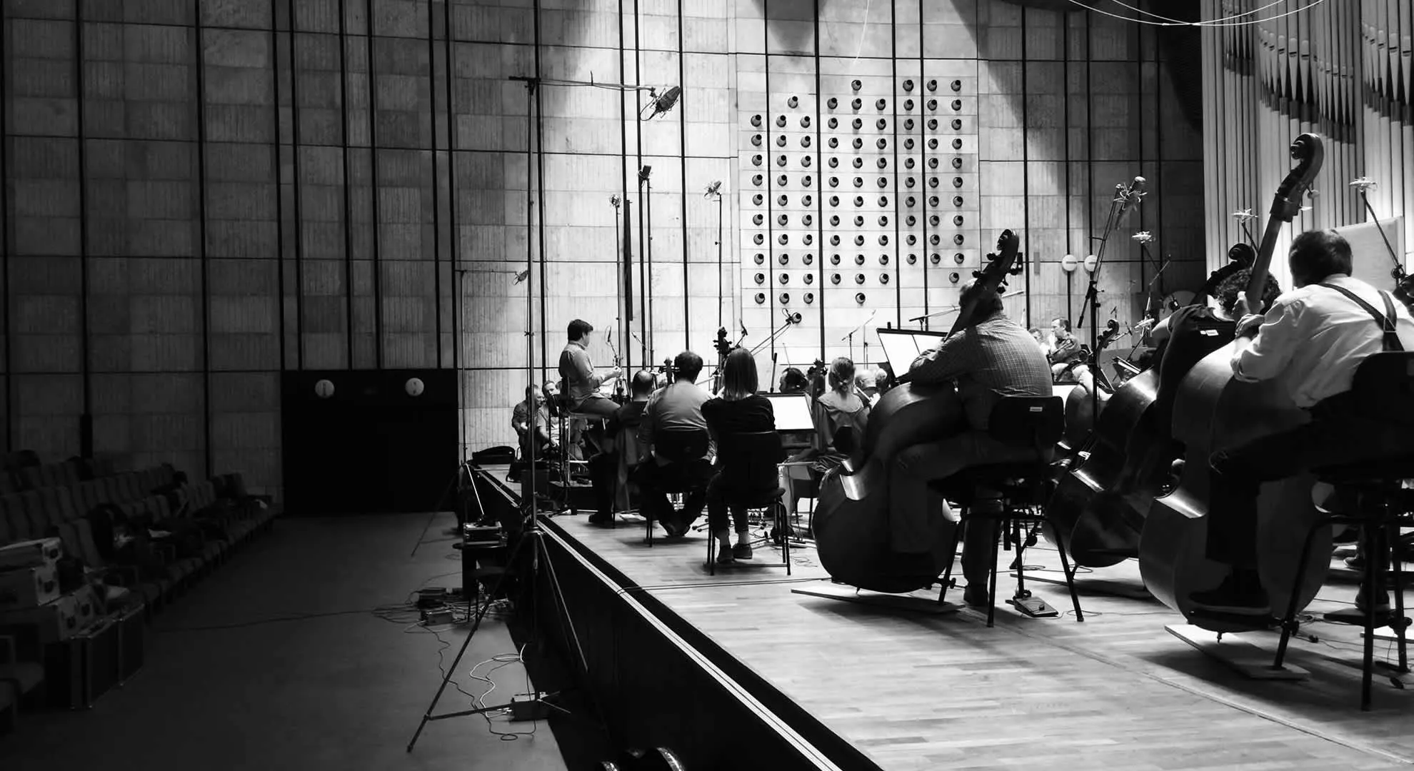 Pedro conducting a symphonic orchestra in Bratislava