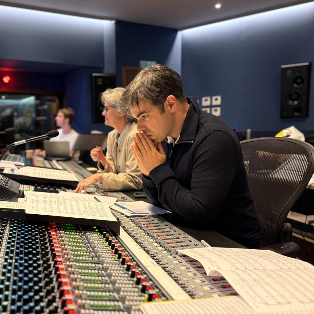 Pedro Macedo Camacho recording at Abbey Road Studios