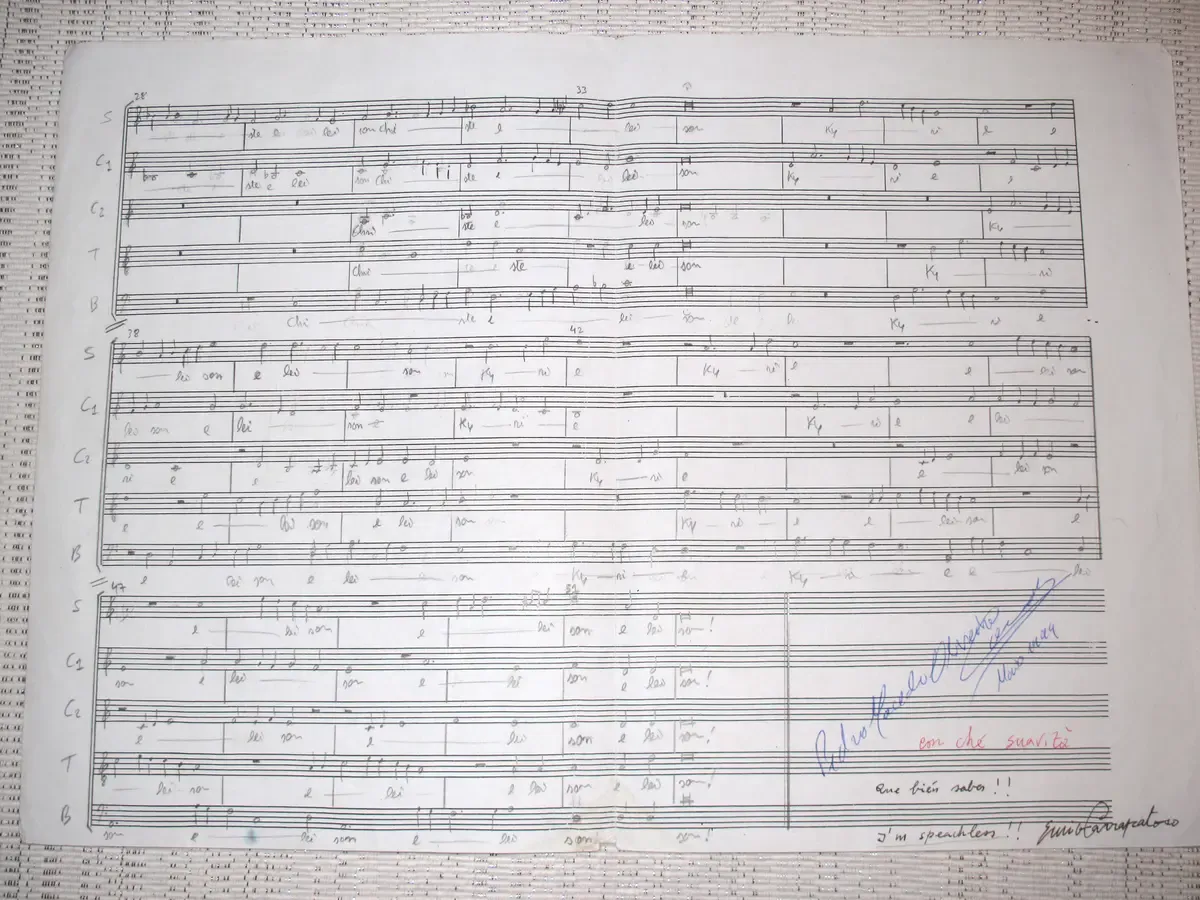 Score page of Kyrie Eleyson for 5 voices